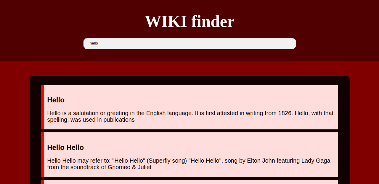 WIKI-finder sample