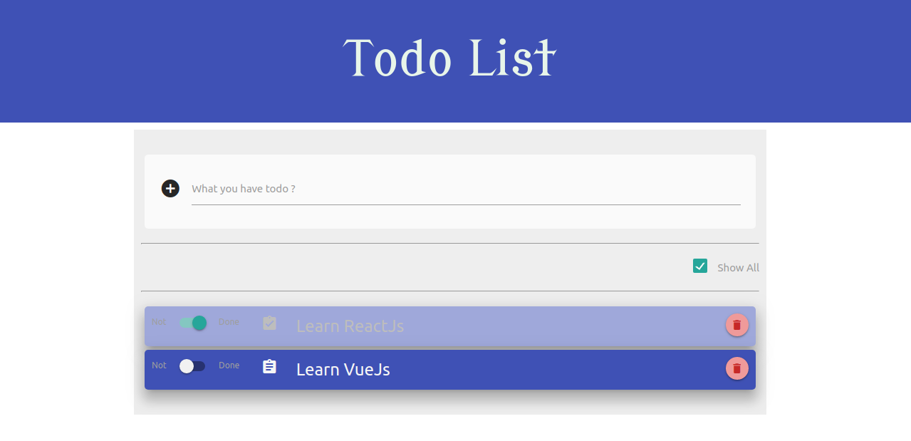 vue my-todo-app sample
